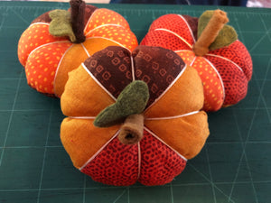 Three Pumpkin Pin Cushions