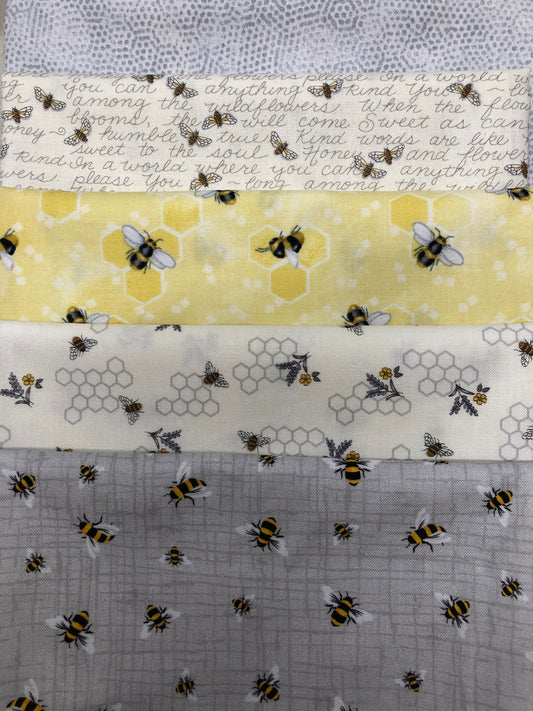 Bees Themed 5 Fat Quarter Pack