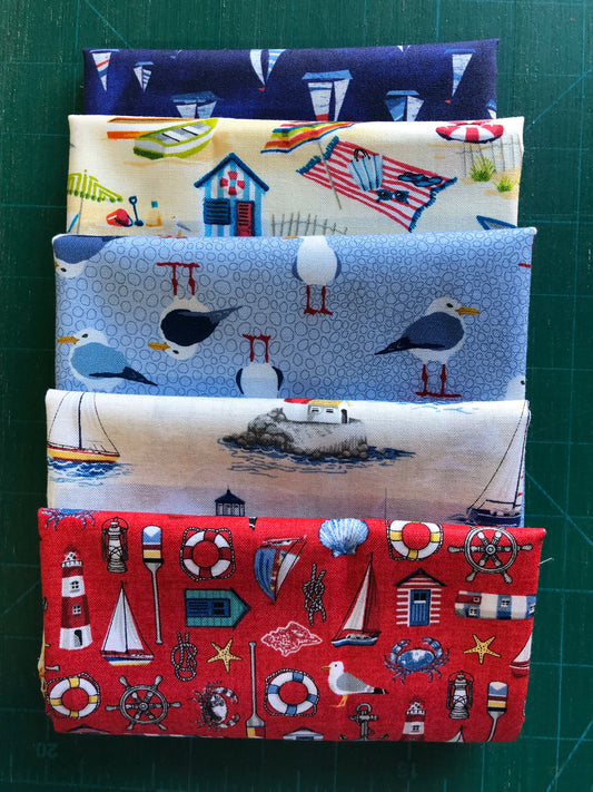 Seaside Themed 5 Fat Quarter Pack