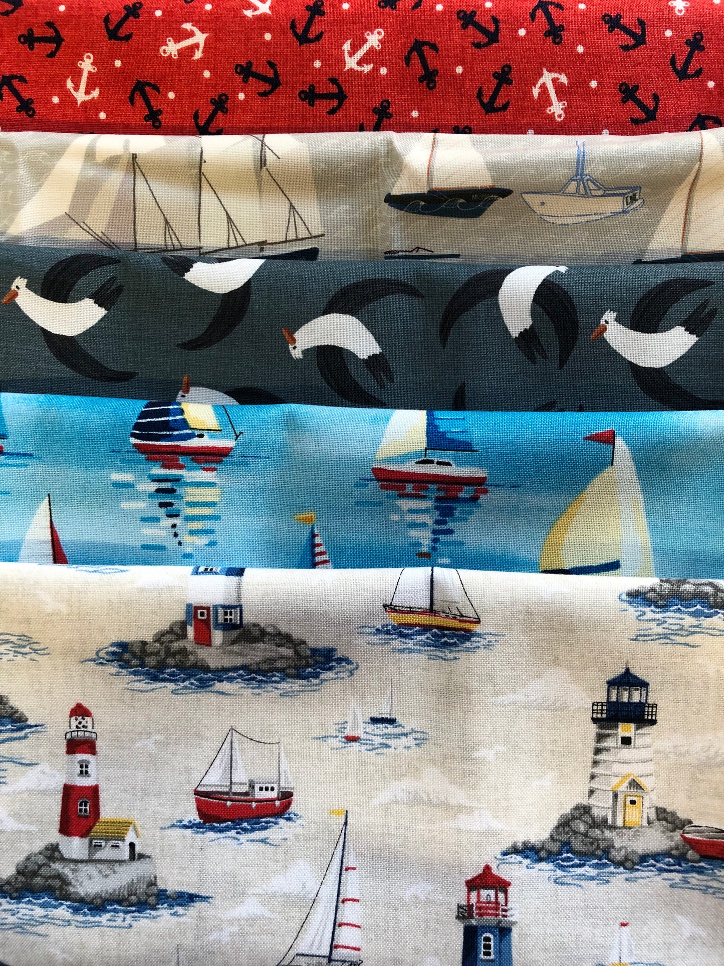 Seaside Themed 5 Fat Quarter Pack