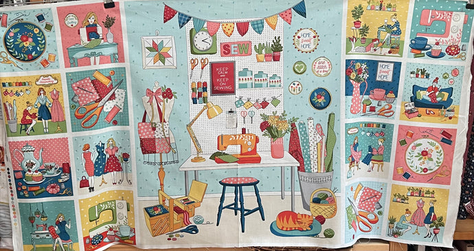 Sewing Room Fabric Panel