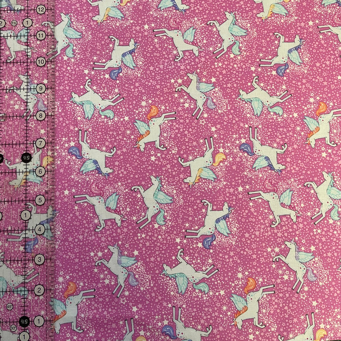 Pink Unicorns Fabric