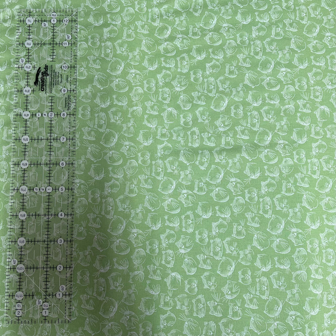 Green Cats Fabric