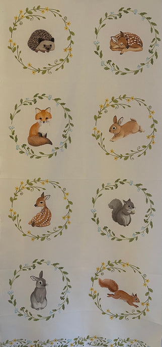 Baby Woodland Animals Fabric Panel