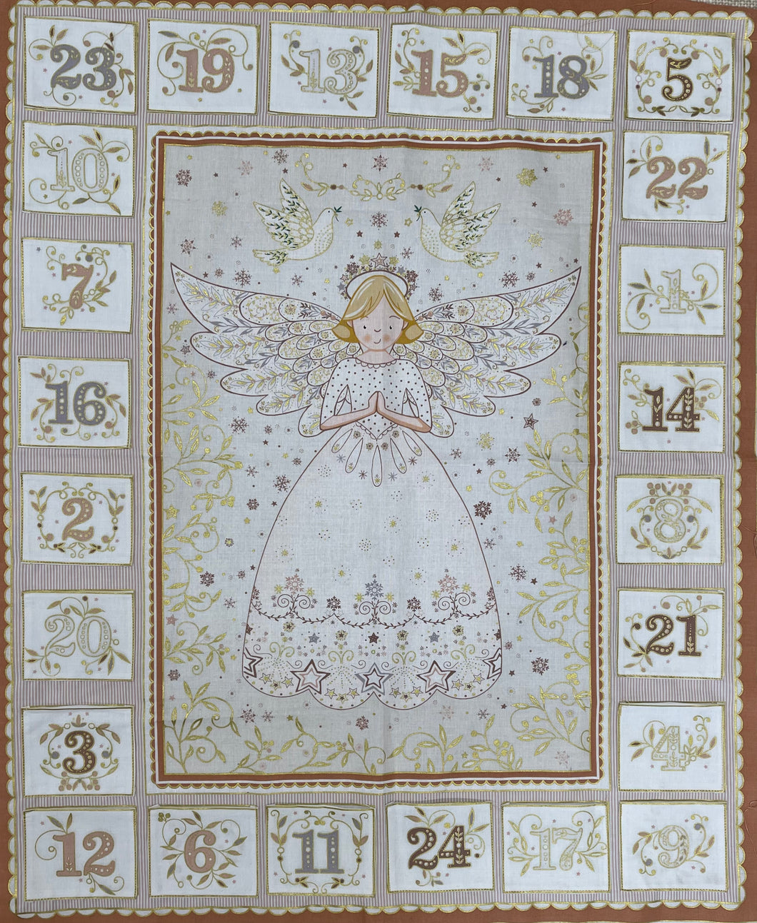 Angel Christmas Advent Calendar Panel