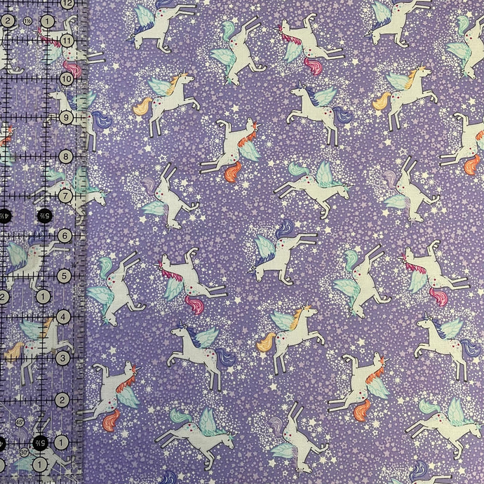 Purple Unicorns Fabric