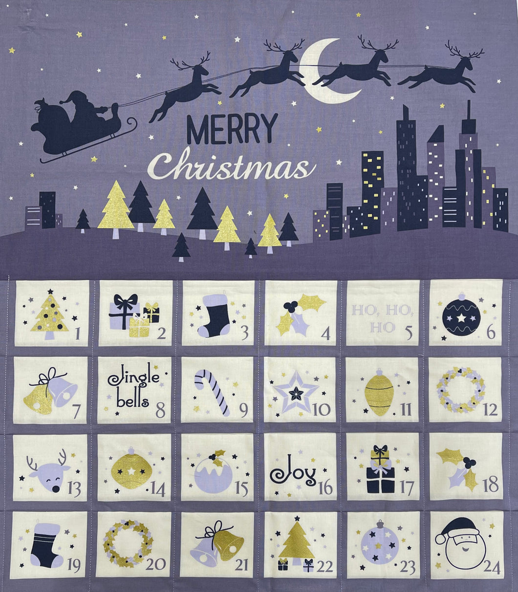 Grey Christmas Advent Calendar Panel