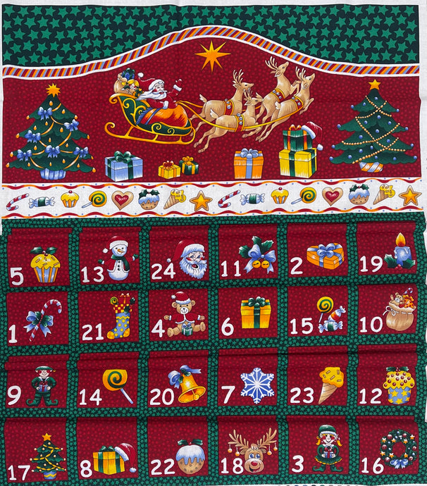 Santa Christmas Advent Calendar Panel