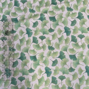 Green Ginkgo Leaf Fabric