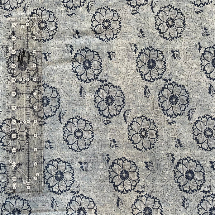Blue Traditional Floral Japanese Fabric