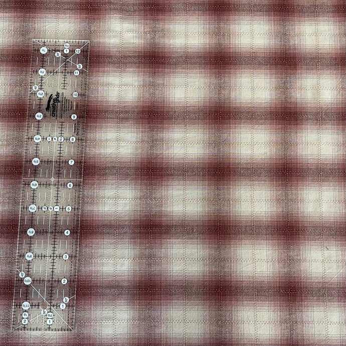 Textured Japanese Woven Fabric - Red Check