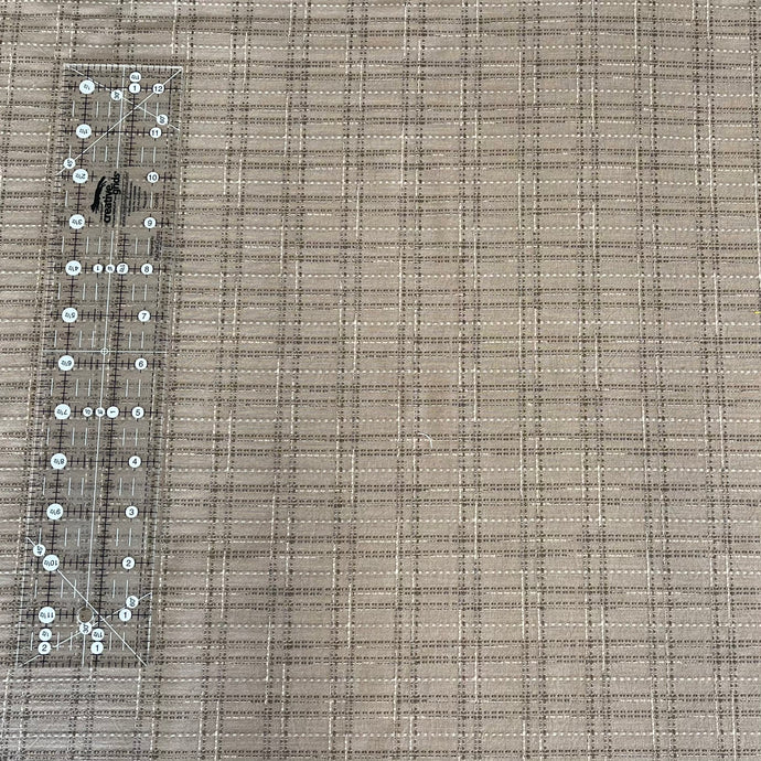 Textured Japanese Woven Fabric - Beige Check