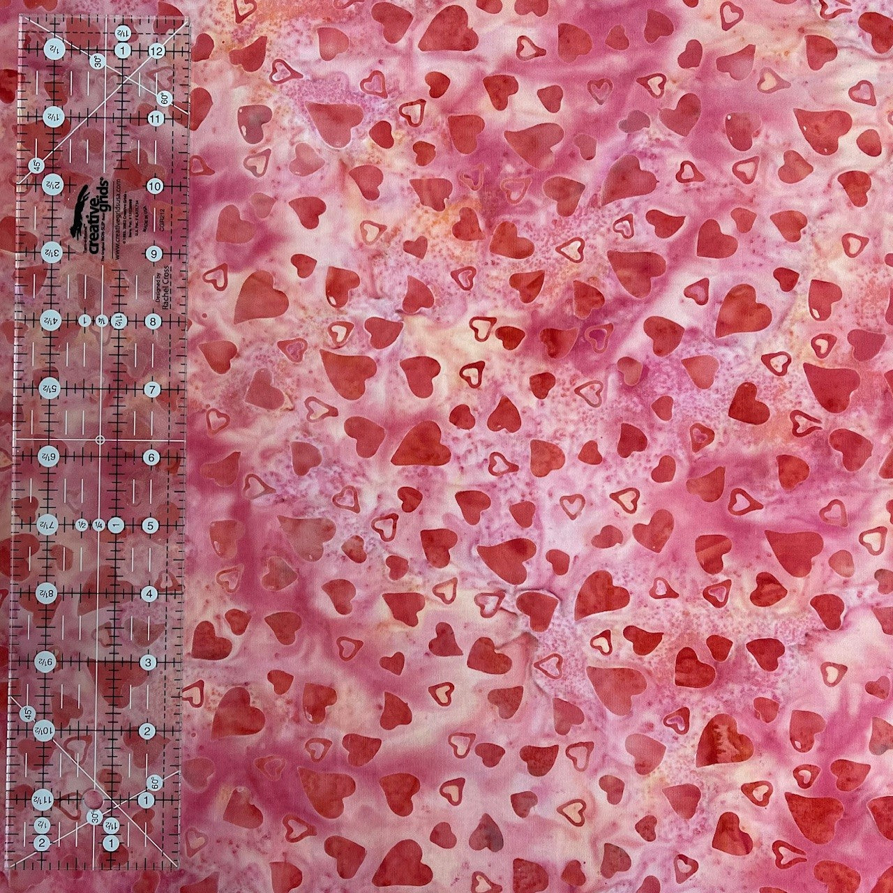 Batik Hearts Fabric