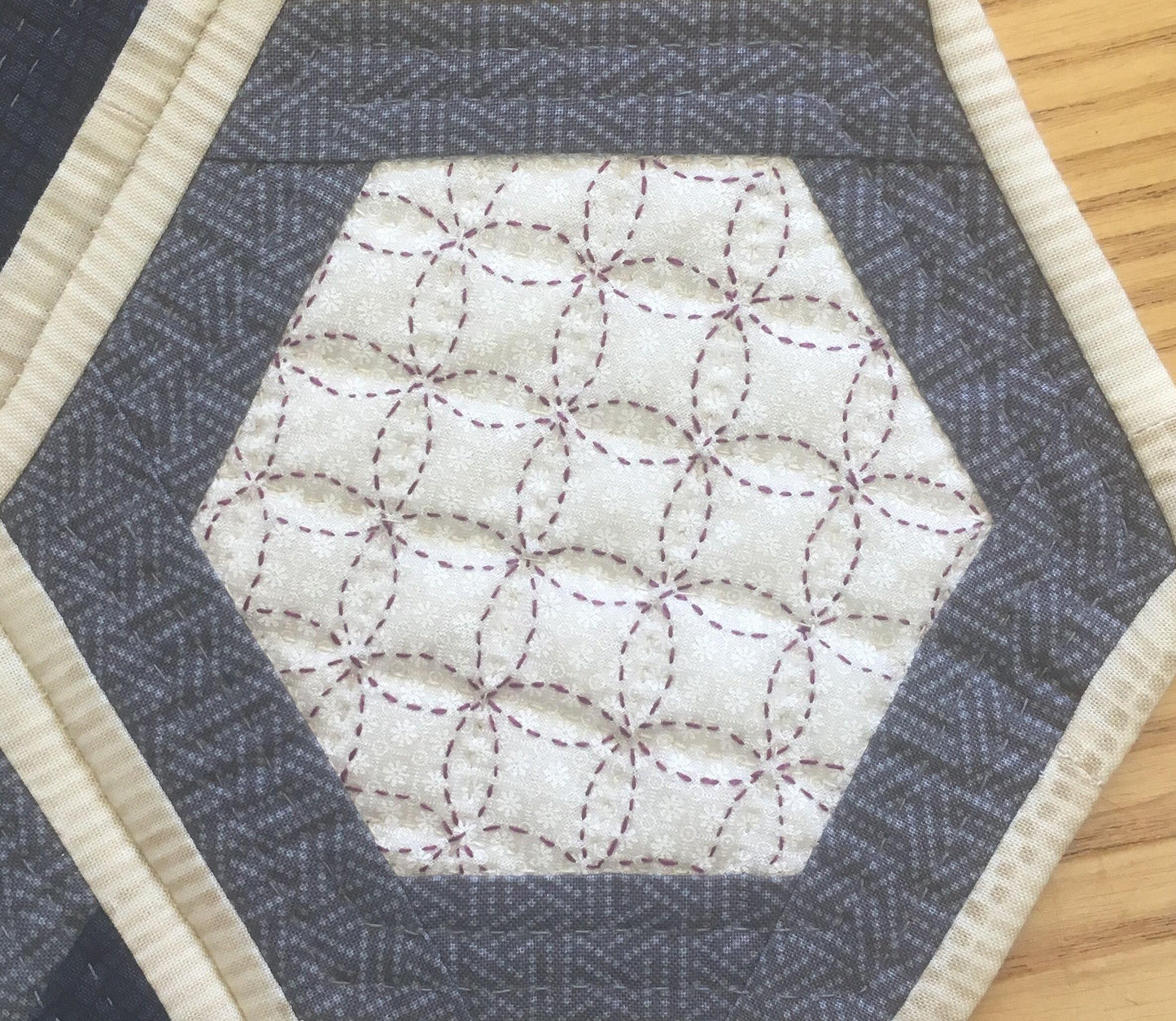 Sashiko Hexagon Table Centre Kit